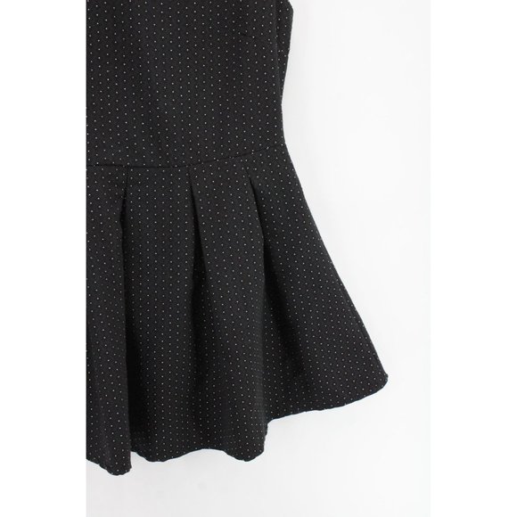 Sans Souci Fit & Flare Dress Womens Black Polka Dot Casual Sleeveless Size Small - Picture 3 of 10